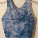 Athleta New Conscious Crop Printed A-C Bra Top Solarize Chrome Blue Tie Dye Sz M Photo 0