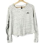 Adidas  Heathered Gray Cropped Knit Crewneck Sweatshirt L Photo 1