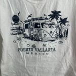 Puerto Vallarta Mexico Tank Top White Beach VW Bus Graphic Surf Palm Tree Size L Photo 4