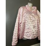 Amanda Rich Jacket Womens XL Pink Quilted Satin Bed Jacket Lounge Made USA Photo 2
