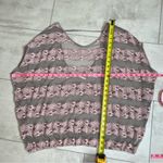 Free People  Womens County Fair Blouse Top Sheer Taupe Pink Banded Bottom Size L Photo 8