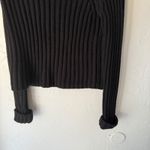 J.Crew Vintage Black Ribbed Turtleneck Cotton Sweater XS Cropped Fisherman Cabin Photo 2