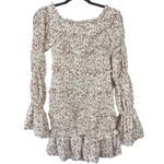 Sabo Skirt Shirred Lule Ruched Dress Sz S Floral Tiered Off The Shoulder Ruffle Photo 1