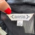 Nanette Lepore Nanette Lapore black sheer chiffon button up tie front long sleeve dress size 8 Photo 8