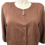 Coldwater Creek Vintage Brown Linen Blend Jacket Size 20W Photo 1