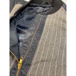 J.Crew  Womens Bomber Jacket Small Gray Pinstripe Wool Blend Full Zip‎ Photo 7