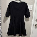 Kate Spade Black Ponte Knit Puff Sleeve Mini Dress Flared Skirt Women's Small Photo 5