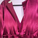 Entro  Silky Tulip Hem Dress Sangria Women Size L Cocktail Formal Event Hoco Photo 9