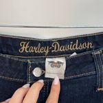 Harley Davidson Women's Dark Wash Denim Embellished Pockets Bootcut Jeans Sz 14 Blue Photo 8