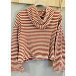 Roxy  Women's Striped Pullover Hoodie Cream/Orange Size S Photo 1
