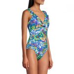 Ralph Lauren Lauren  Floral Ruffle One Piece Women’s Swimsuit Size 14 Photo 2