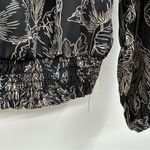 Allison Joy Evereve Ariel Black White Tan Floral Print Long Sleeve Top Size M Photo 8