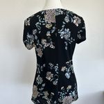 Candie's  Black Wrap Blouse with V-Neck and Short Sleeves Photo 1