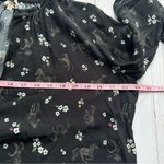 Nach Horse Novelty Print Hand Drawn Pattern Blouse Top Black Photo 7