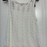 Lilly Pulitzer  Knit Tank Top Small White Crochet Trim Photo 0