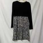 prAna  Black White Long Sleeve Scoop Neck Dress Womens M Gorpcore Athletic Minii Photo 1
