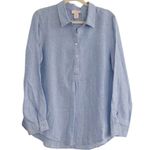 Saint Tropez West ST. TROPEZ West Light Blue 100% Linen Button Front Top Size XL Photo 1