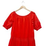 Kate Spade  Broom Street Cotton Poplin Tiered Dress Cherry Pepper Red Size Small Photo 4
