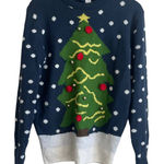 DIVIDED Christmas Women Sweater S Crew Neck Long Sleeve Jingle‎ Bell Novelty Blue Photo 0