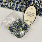 Soma Strapless Shorts Romper Plaza Paisley Indigo Optional Straps Size S Blue Photo 8