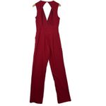 Essue  Red Sleeveless V-Neck Wide-Leg Women's Jumpsuit Sz S Chic Glam Minimalist Photo 7