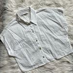 ZARA White Eyelet Button-Up Top Photo 0