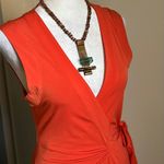 BCBGMAXAZRIA New Beautiful Faux Wrap Surplice V-Neck Sleeveless Midi Dress Photo 3