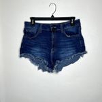 KanCan High Rise Frayed Hem Short Shorts Dark Wash 11/29 Blue Photo 1