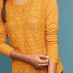 Anthropologie  Eze Sur Mer Marigold Eyelet Lace Top Size S Photo 0