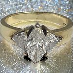 2+ CT Marquise Cut Diamond Engagement Ring ✶ Trillions 14K Gold ✶ Mayors Size 6 Photo 0