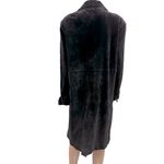 Terry Lewis Luxuries Genuine Suede Leather Black Belt Less Trench Coat Womens L Size L Photo 7
