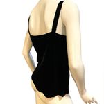Johnny Was Jason Wu Collection Black Drape Scoop Neck Velvet like Sleeveless Top Medium Photo 4