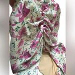 Allihop by Anthropologie pink and white floral high waisted bikini bottoms. NWT Photo 2