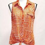 Versona Button Up Front Tie Top Photo 2