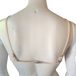 White & Beige Ribbed Bikini Top (S) Photo 3