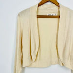 Eliza J  Cream Bolero Cardigan Sweater 3/4 Sleeve in Cream Size M Photo 4