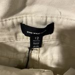 Who What Wear NWT  Jeans Womens 12 Paperbag Ivory High Rise Belted Ankle Pants Photo 1