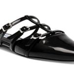 Steve Madden Shatter Pointed-Toe Mule Flats Black Size 9.5 Mary Jane Whimsy Goth Photo 0