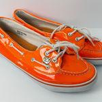 Apple Bottoms  Women's Orange Patent Boat Shoes Size 9 — 2000s Y2K Vintage Photo 0