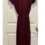 Lulus Heart Of Marigold Burgundy Wrap Maxi Dress Short Sleeve Size XL Maroon Photo 7