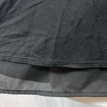 Black smocked mock neck double layer flowy top size large Photo 3