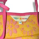 Teddy Fresh  Yellow Pink Flower Print A Line Dress Size M Spaghetti Strap Pockets Photo 4
