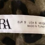 ZARA Silk Satin Multicolor Animal Leopard Print Ruched Sleeveless Slip Dress S Photo 2