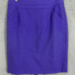 J. Crew womens skirt 4 purple pencil cotton solid pockets office career preppy Photo 0