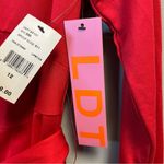 LDT Dress Red Heidi Knot Front Plunge V Photo 9