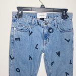 Current/Elliott Current Elliot the cropped straight scattered love letters jeans size 25 Photo 68