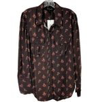 Something Navy NEW/NWT Brown Ganache Bohemian Floral Shirt Size Small Photo 2