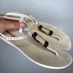 Ipanema Glam White Sandals US 10 EUR 41/42 Ankle Strap Thong Tortoise Accents Photo 1
