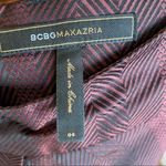 BCBGMAXAZRIA  Jamie skirt 4 burgundy satin pleated colorblock herringbone mini Photo 7