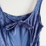 Abercrombie & Fitch • Floral Lace Trim Romper in Navy, Cutout Back, Size Small Photo 11